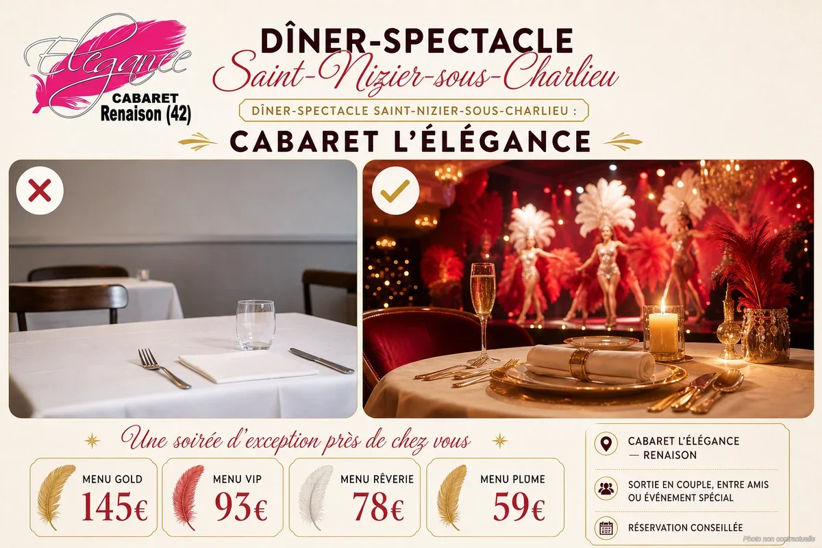 Dîner-spectacle Saint-Nizier-sous-Charlieu : Cabaret L'Élégance
