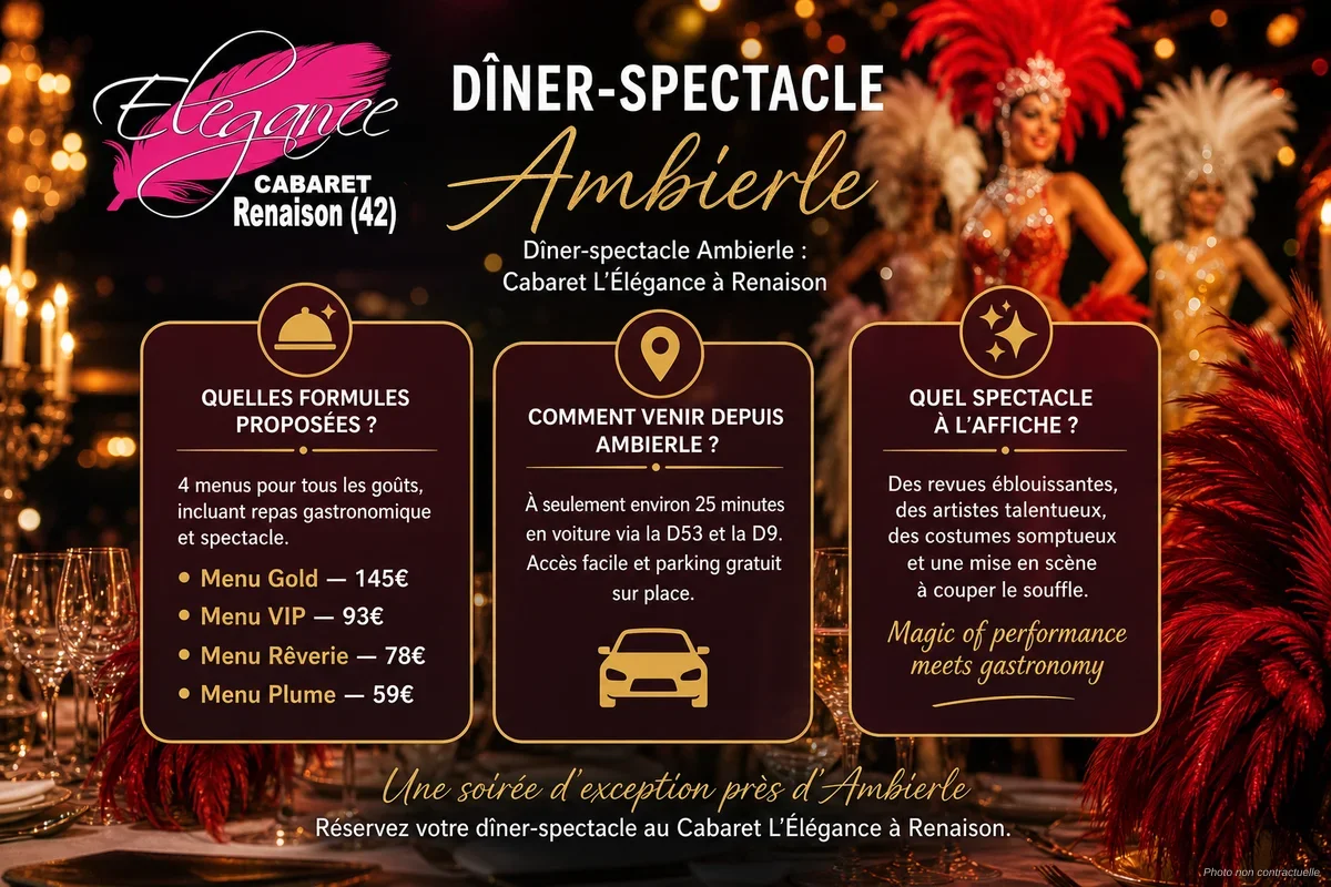 Dîner-spectacle Ambierle : Cabaret L'Élégance à Renaison