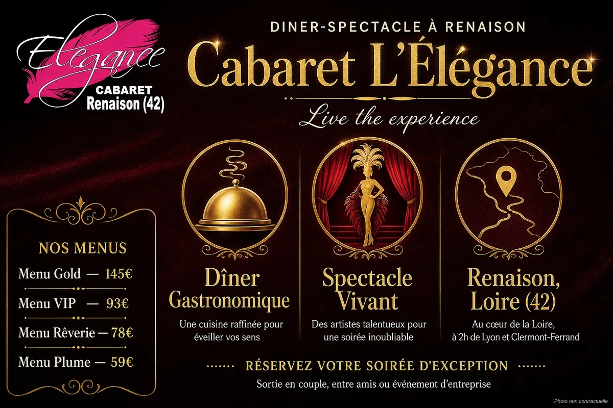 Cabaret L'Élégance : dîner-spectacle à Renaison