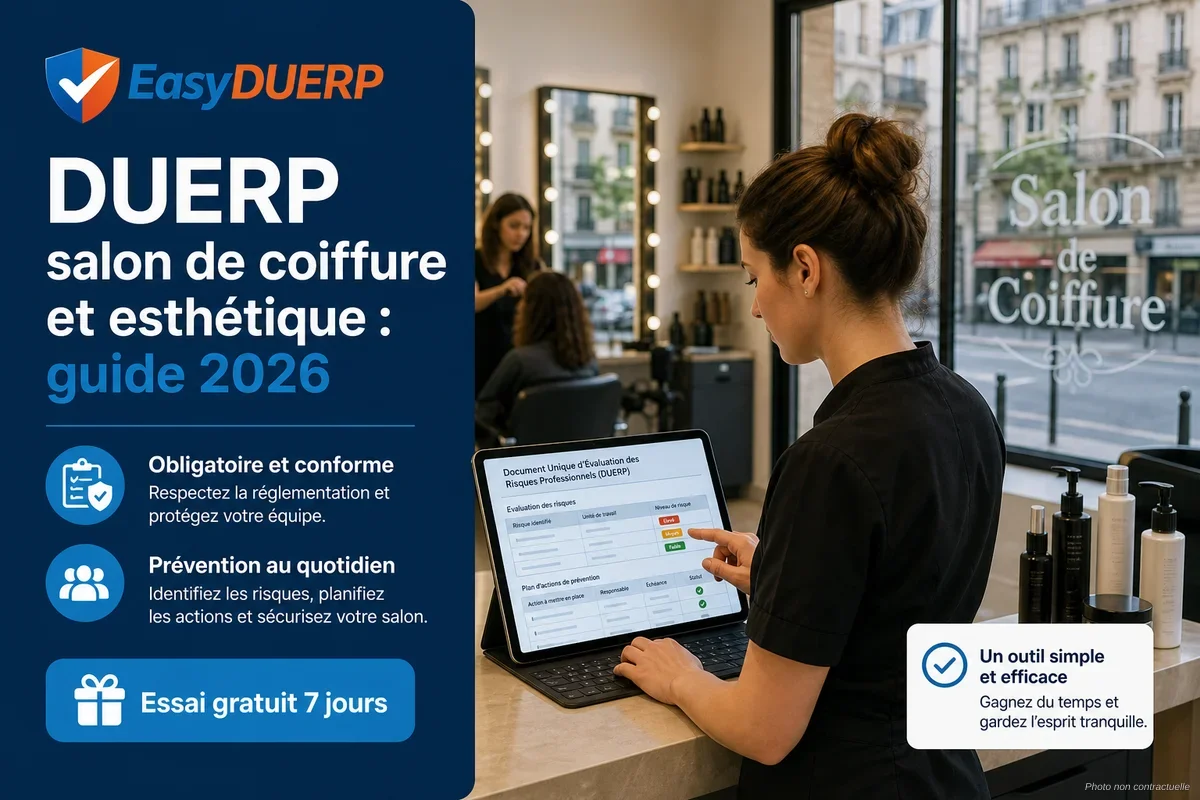 DUERP salon de coiffure et esthétique : guide 2026