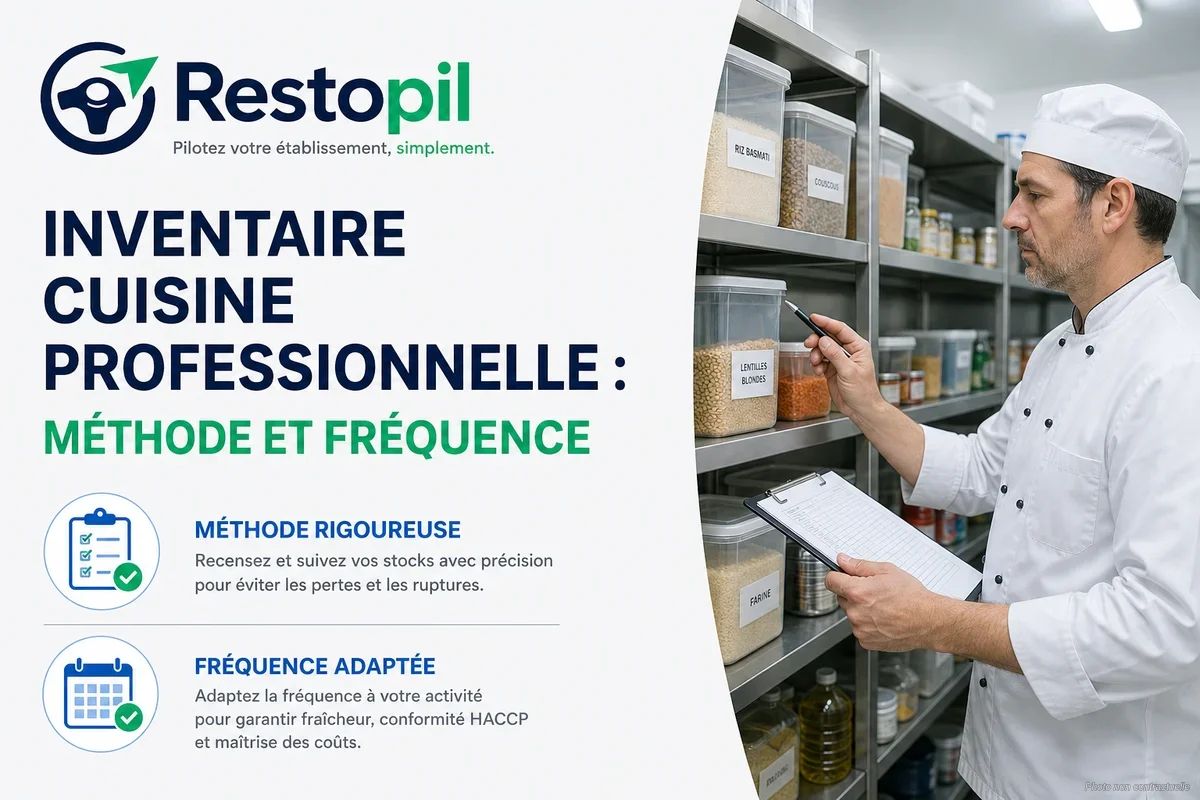 Chef cuisinier réalisant un inventaire dans une chambre froide professionnelle