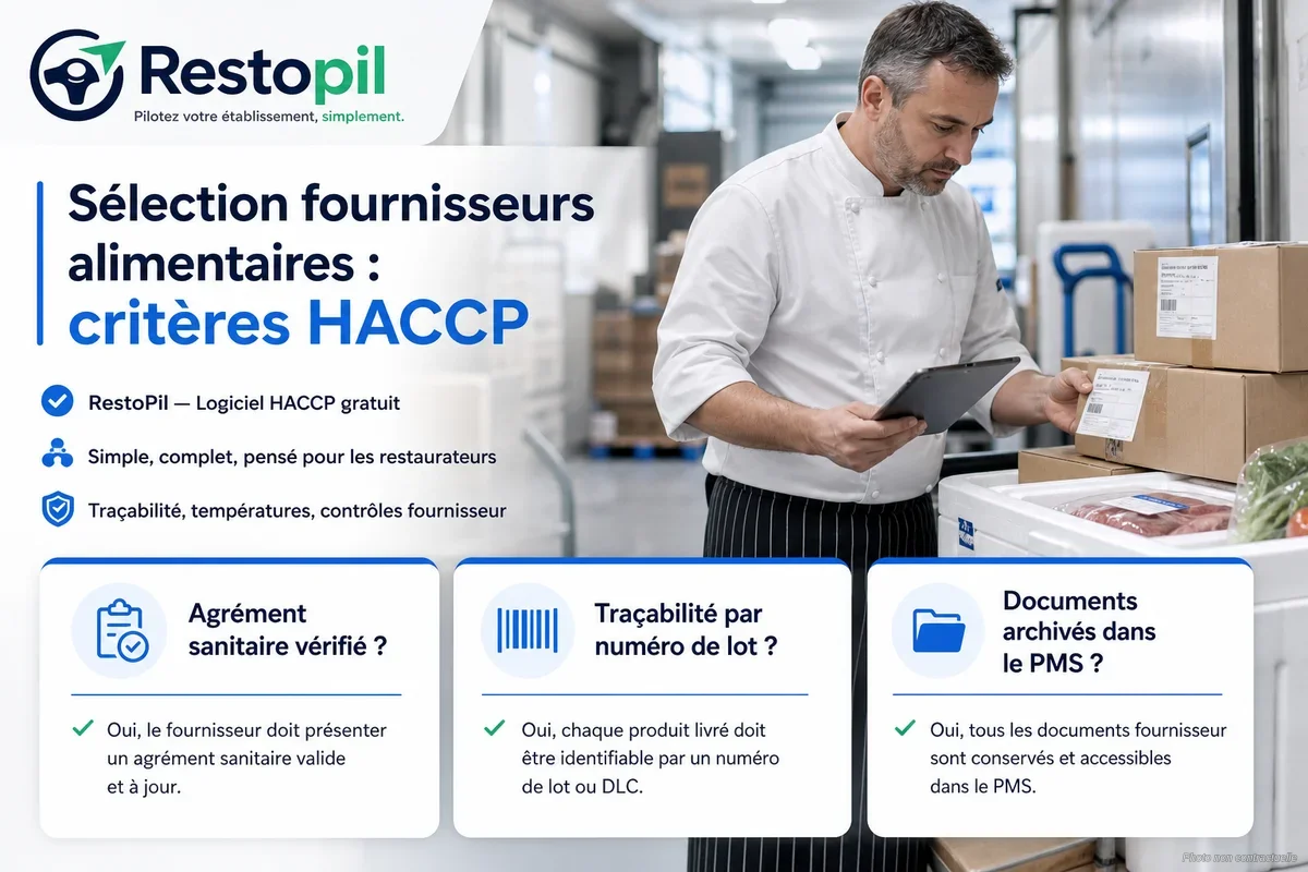 Chef cuisinier vérifiant les documents d'un fournisseur alimentaire à la réception d'une cuisine professionnelle