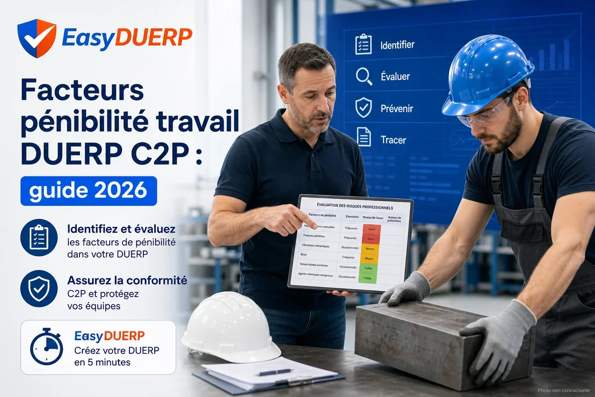 Facteurs pénibilité travail DUERP C2P : guide 2026