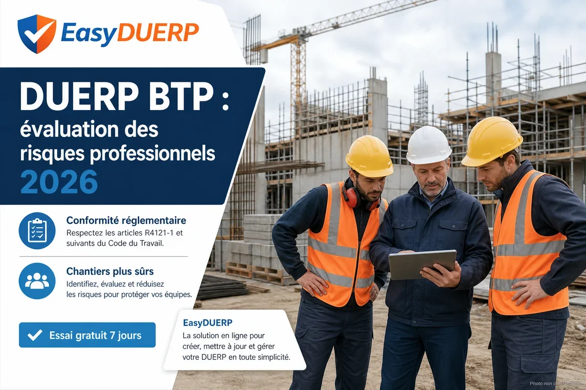 DUERP BTP : évaluation des risques professionnels 2026
