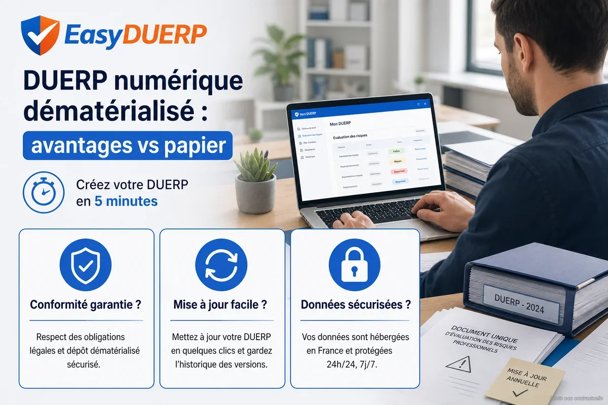 DUERP numérique dématérialisé : avantages vs papier