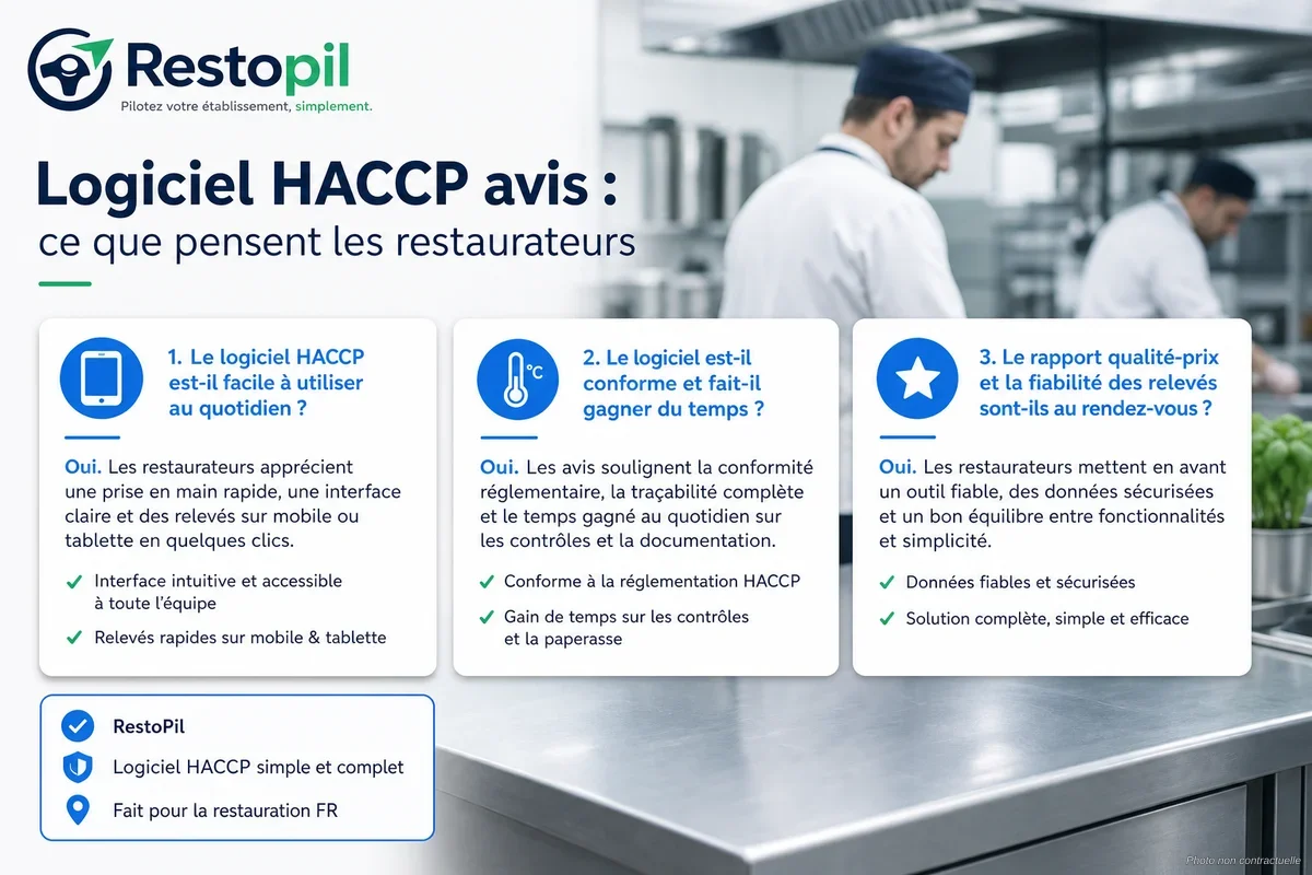 Cuisinier professionnel utilisant une tablette pour saisir des relevés HACCP en cuisine